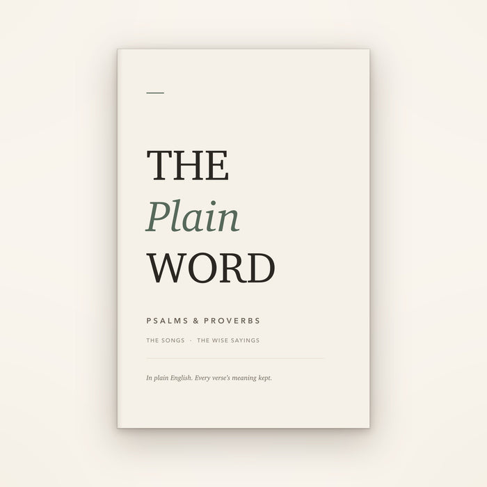 The Plain Word: Psalms & Proverbs, cover