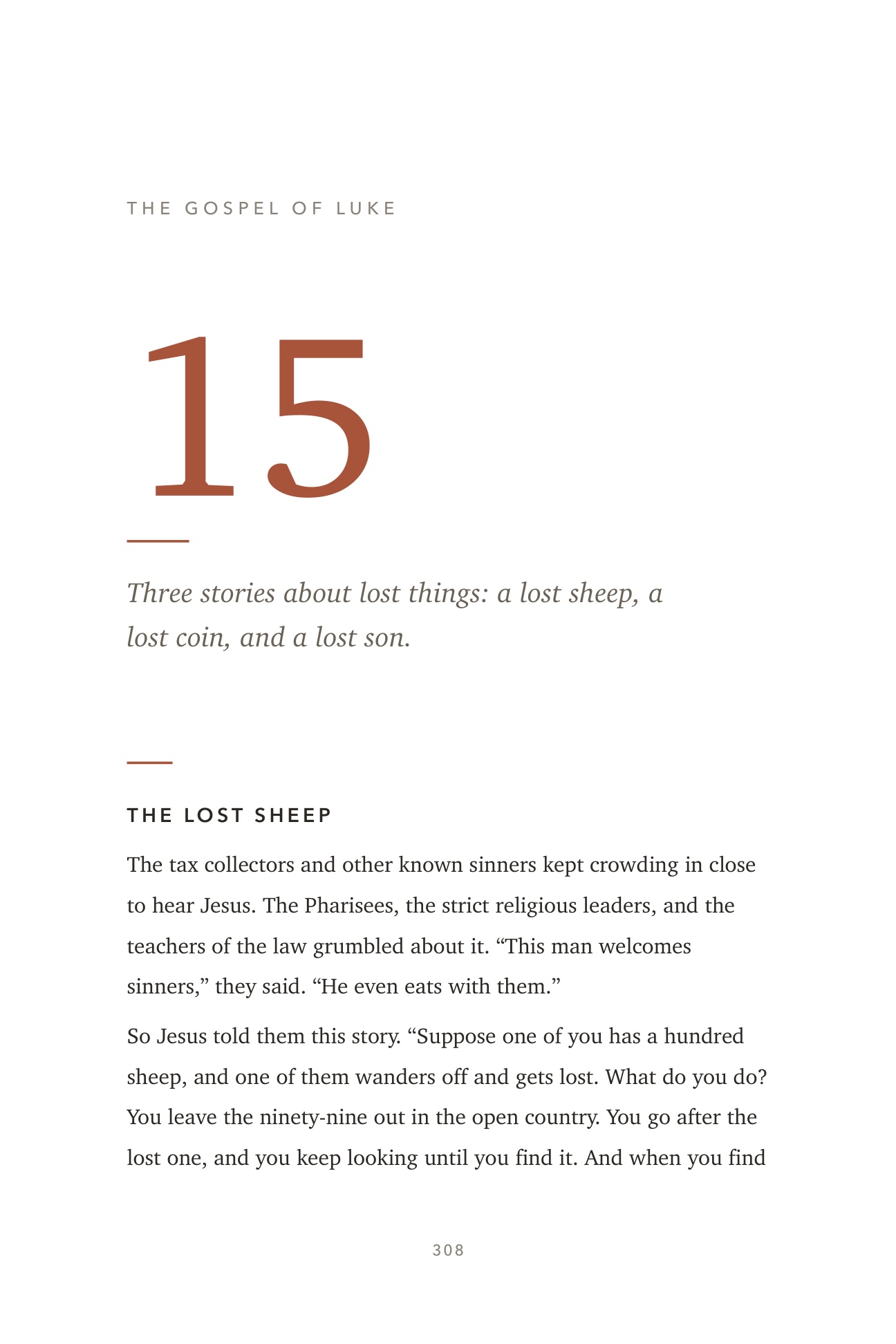 Luke 15 chapter opening — the real printed page