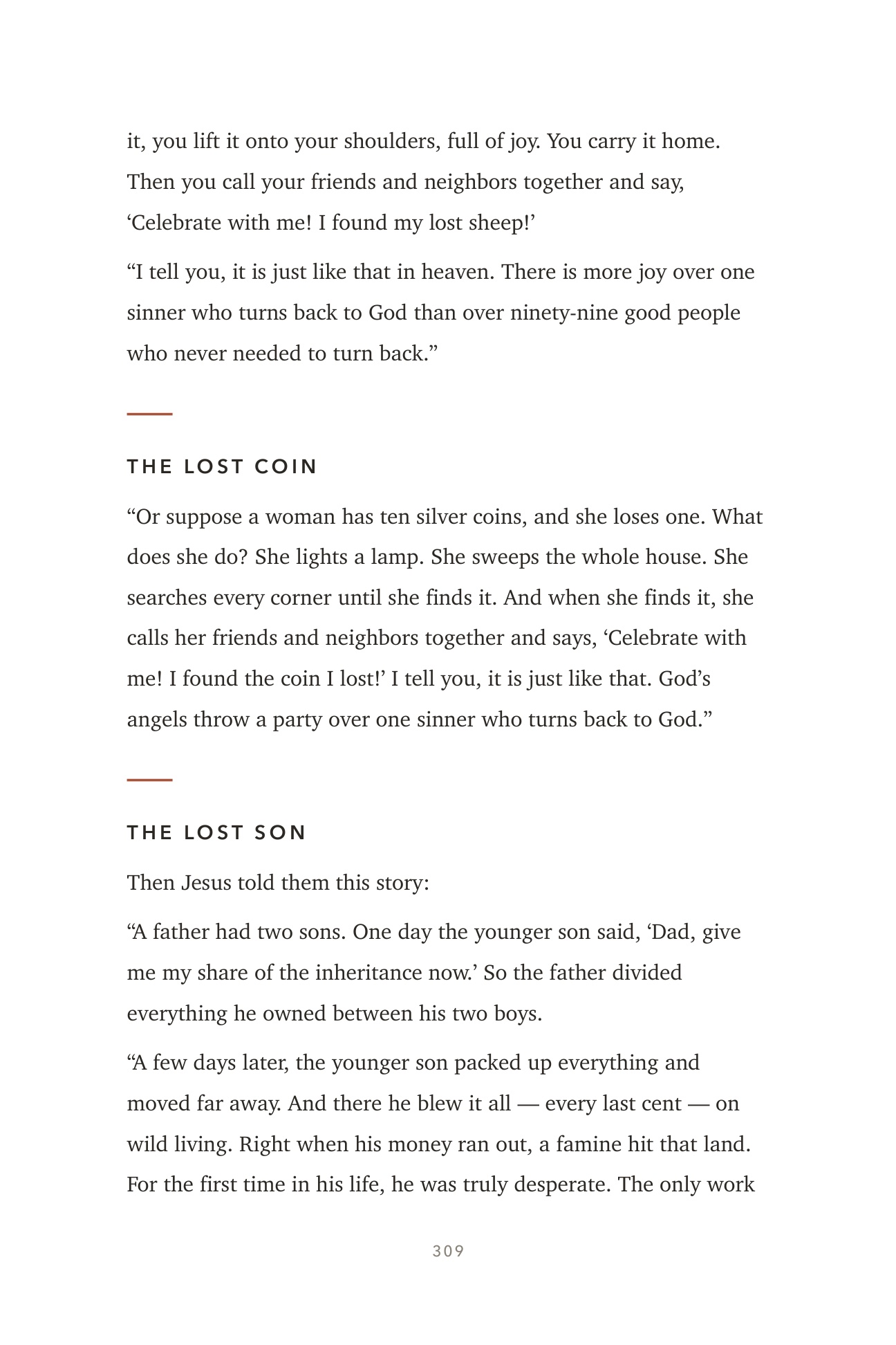 Real page — the Lost Sheep and Lost Coin