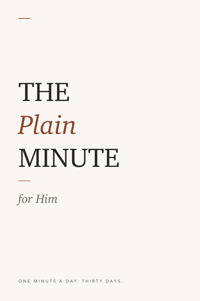 The Plain Minute for Him, cover