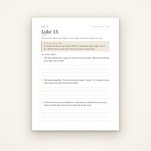 The printable journal: Day 59, Luke 15, on a letter-size page