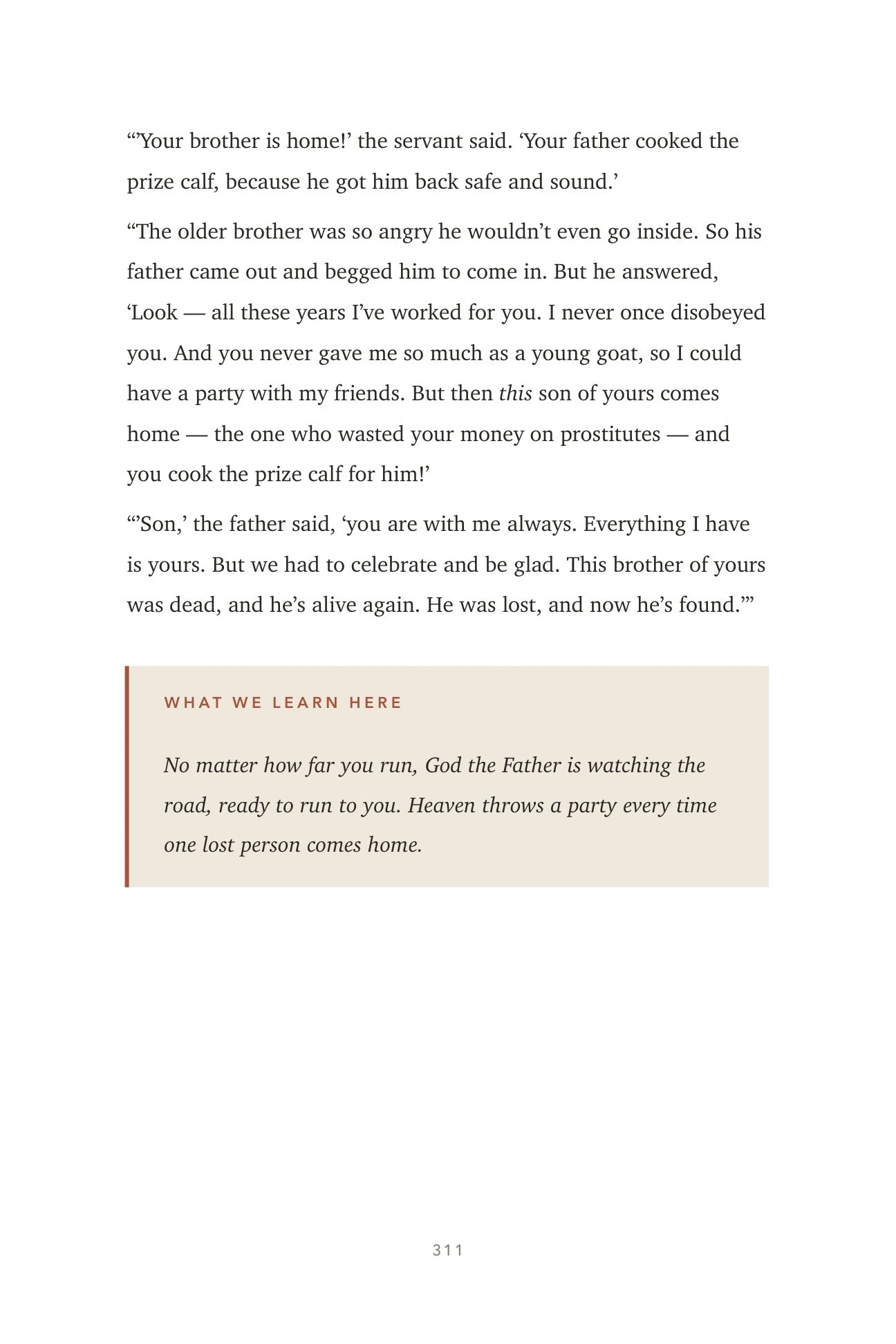 Real page — the father runs, the older brother